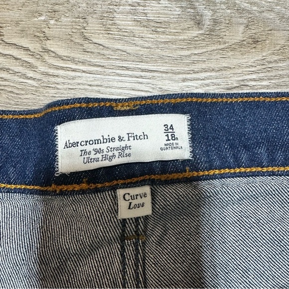 Abercrombie & Fitch The 90s Straight Ultra High Rise jeans Curve Love 34/18R - Picture 7 of 10